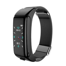 Load image into Gallery viewer, 2-in-1 Smart Bluetooth Headset Bracelet Heart Rate Health Monitoring Smart Watch Bluetooth Earphone Bracelet Wristband
