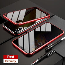Load image into Gallery viewer, 360 Full Cover Double Side Anti-peeping Privacy Magnetic Case For IPhone 11 Pro XS MAX XR X 8 7 Plus Tempered Glass Phone Case
