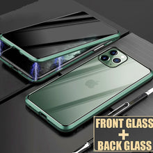 Load image into Gallery viewer, 360 Full Cover Double Side Anti-peeping Privacy Magnetic Case For IPhone 11 Pro XS MAX XR X 8 7 Plus Tempered Glass Phone Case
