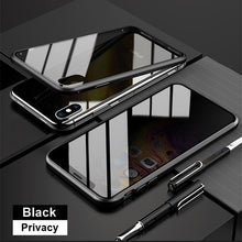 Load image into Gallery viewer, 360 Full Cover Double Side Anti-peeping Privacy Magnetic Case For IPhone 11 Pro XS MAX XR X 8 7 Plus Tempered Glass Phone Case
