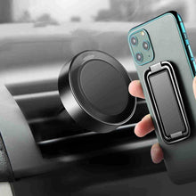 Load image into Gallery viewer, Magnetic Double Ring Mobile Phone Holder Car Square Folding Bracket Mobile Phone Universal Desktop Tablet Retractable Bracket
