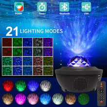 Load image into Gallery viewer, Night light Star lamp 21 lighting modes - Bluetooth and music
